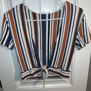 Striped Cropped Tee